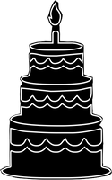 Birthday Cake Red Rubber Stamp