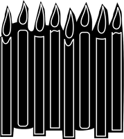 Birthday Candles Red Rubber Stamp