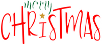 Merry Christmas Red Rubber Stamp