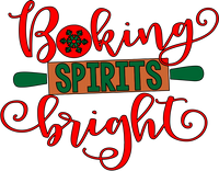 Baking Spirits Bright Red Rubber Stamp