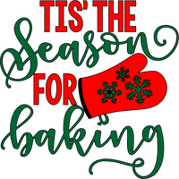 Tis the Season for Baking Red Rubber Stamp