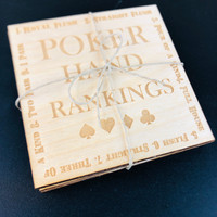 Poker Hand Ranking Coasters S/4 Sq
