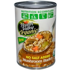 Health Valley Organic Soup No Salt Add Mushroom Barley (12x15Oz)