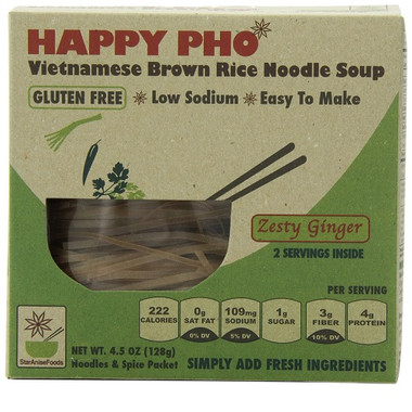 Star Anise Happy Pho Brown Rice Noodles Ginger (6x4.5Oz)