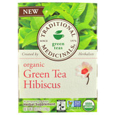 Traditional Medicinals Tea Organic Green Tea Hibiscs (6x16 Bags)