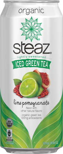 Steaz Energy Lime & Pomegranate Iced Green Tea (12x16 Oz)