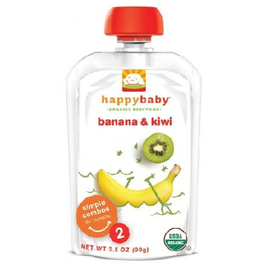 Happy Baby Banana & Kiwi Stage 2 Baby Food (16x3.5 Oz)