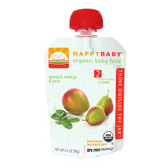 Happy Baby Organic Stage 2 Pouch Foods Spinach, Mango & Pear (16x3.5 Oz)