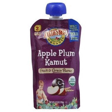 Earth's Best Baby Foods Apple/Plum/Kamut (12x4.2OZ )