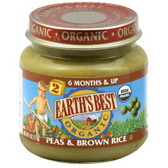 Earth's Best Baby Foods Baby Peas/Brn Rice (12x4OZ )