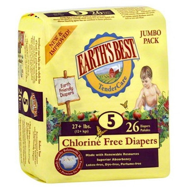 Earth's Best Tendercare Diapers Size 5 (4x26 CT)