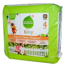 Seventh Generation Baby Free And Clear Diapers Stage 4: 22-37 Lbs (4x27 CT)