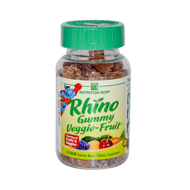 Nutrition Now Rhino Veggie-Fruit Bears Sour (60 Chewables)