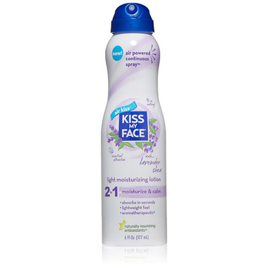 Kiss My Face Lotion 2 in 1 Continuous Spray Lavender Shea 6 fl Oz
