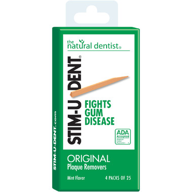 Natural Dentist Stim-U-Dent Original Plaque Removers Mint 100 Toothpicks (12 Pack)