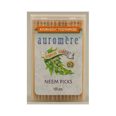 Auromere Ayurvedic Neem Picks 100 Toothpicks (12 Pack)