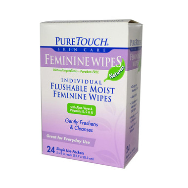 Puretouch Feminine Wipes Flushable (1x24 Wipes)