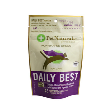 Pet Naturals of Vermont Daily Best Multi-Vitamin For Cats Chicken Liver 45 Soft Chews