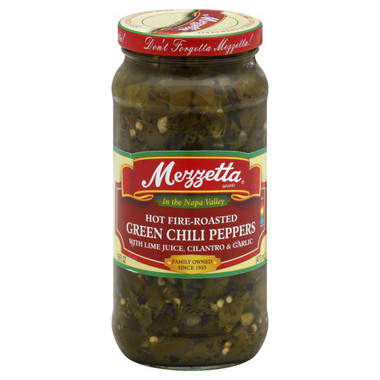 Mezzetta Hot Roast Green Chili Pepper (6x10Oz)