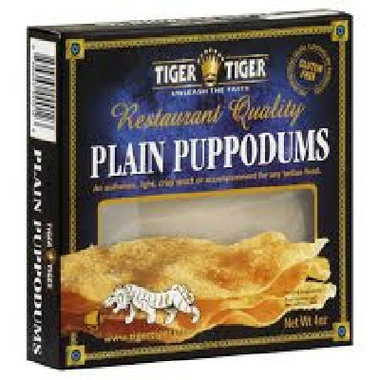Tiger Tiger Plain Puppodums (6x4OZ )