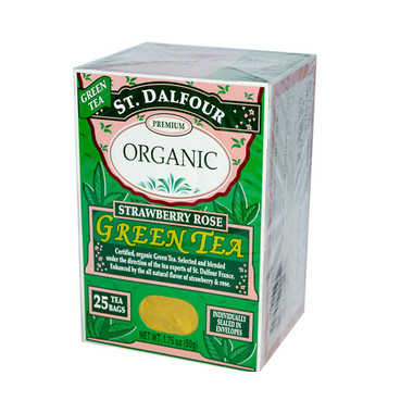 St Dalfour Organic Green Tea Strawberry Rose (1x25 Tea Bags)