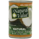 Natural Value Lite Coconut Milk (12x13.5OZ )