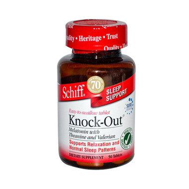 Schiff Knock-Out Melatonin with Theanine and Valerian (50 Tablets)