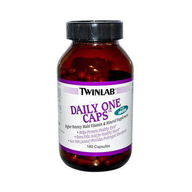 Twinlab Daily One Caps with Iron (180 Capsules)