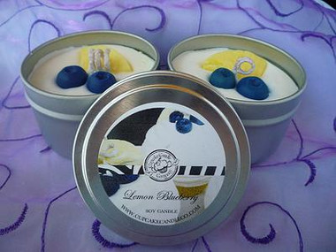 Lemon Blueberry Soy Cupcake Candle Tin