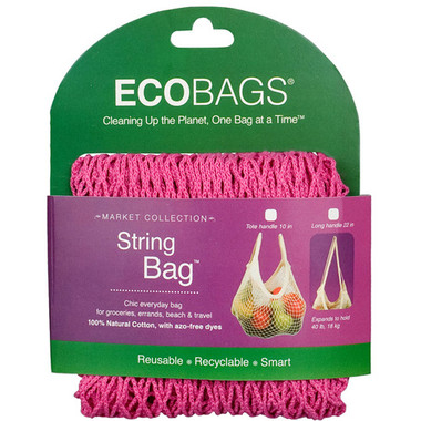 ECOBAGS Market Collection String Bags Long Handle Fuchsia (1 Bag)