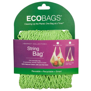 ECOBAGS Market Collection String Bags Long Handle Lime (10 Bags)s