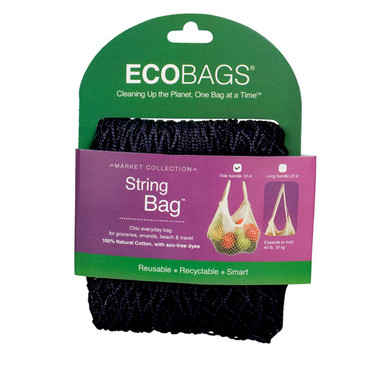 ECOBAGS Market Collection String Bags Long Handle Black (1 Bag)