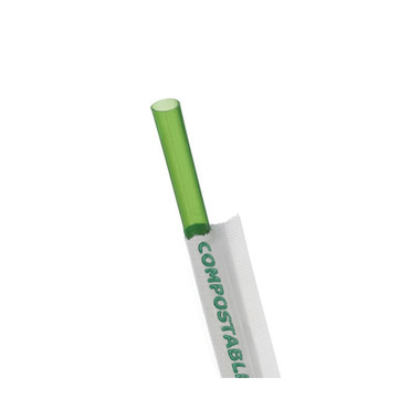 Eco-Products 7.75 inch Green Wrapped Straw (24x400 Count)