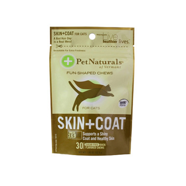 Pet Naturals of Vermont Skin and Coat for Cats 30 Chewables