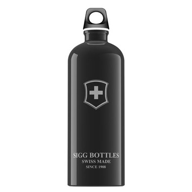 Sigg Water Bottle Swiss Emblem Black  1 Liter