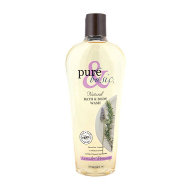 Pure and Basic Natural Bath and Body Wash Lavender Rosemary (12 fl Oz)