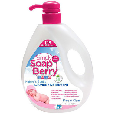 Simply SoapBerry Laundry Detergent Baby Free and Clear 32 Oz