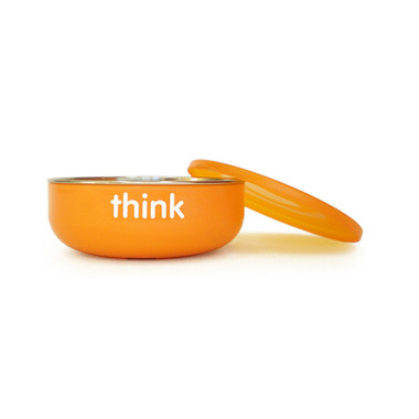 Thinkbaby BPA Free Low Wall Baby Bowl Orange