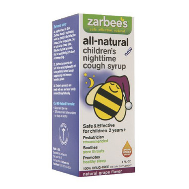 Zarbee's All Natural Children's Nightime Cough Syrup Grape 4 Oz