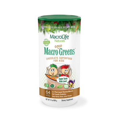 MacroLife Naturals Jr. Macro Coco-Greens for Kids Chocolate 14 Oz