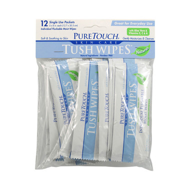 Puretouch Skin Care Tush Wipes Naturals (1x12 Count)