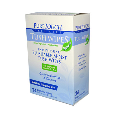 Puretouch Tush Wipes Flushable (1x 24 Wipes)