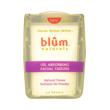 Blum Naturals Oil Absorbing Facial Tissues 50 Sheets (6 Pack)