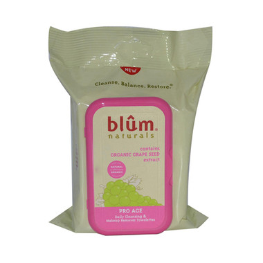 Blum Naturals Daily Cleansing and Makeup Remover Pro Age 30 Towelettes (Case of 3)