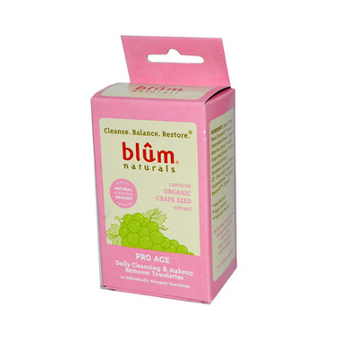 Blum Naturals Pro Age Daily Cleansing and Makeup Remover Towelettes (10 Towelettes)