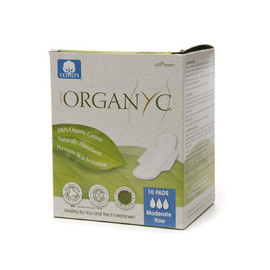 Organyc Cotton Feminine Day Pads Folded with Wings (1 x10 Count)