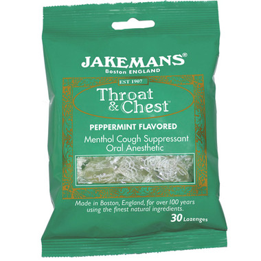 Jakemans Lozenge Throat and Chest Peppermint (12x30 Count)