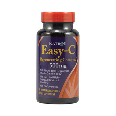 Natrol Easy-C Regenerating Complex with Bioflavonoids 500 mg (60 Veg Capsules)