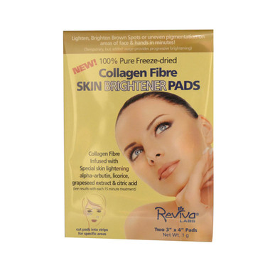 Reviva Labs Collagen Fiber Skin Brightener Pads 3 inches x 4 inches (6 x 2 Packs)