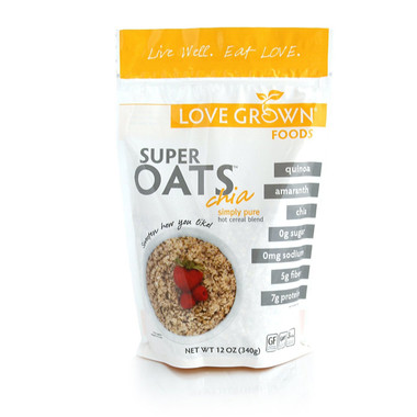 Love Grown Foods Cereal, Super Oats, Simply Pure (6x12 OZ)